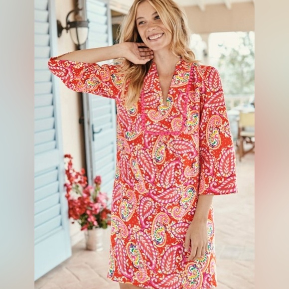 Boden Dresses & Skirts - Boden Evangeline Linen Paisley Shift Dress size 6
